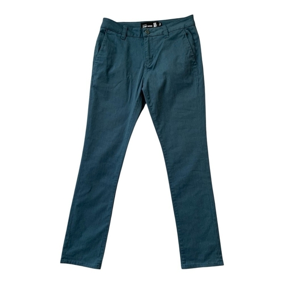 Mens Chinos RSQ Seattle Skinny Tapered Chino Pants Washed Navy Flat Front Pants - Picture 4 of 8